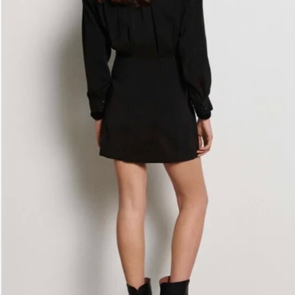 NWT🌟 Ba&sh Black Button Mini Dolman Sleeve Dress - Picture 3 of 5